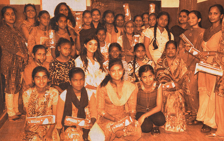 Group of Indian women standing for menstrual health human rights